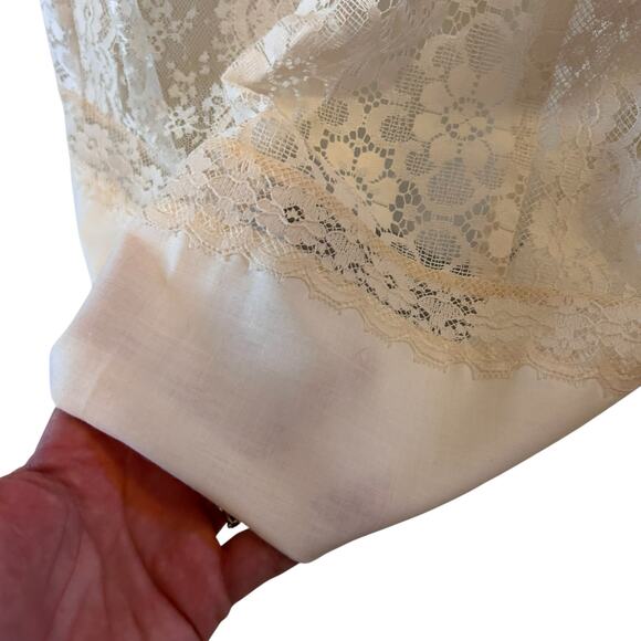 Vintage White Cream Lace Aline Skirt Womens Sz Medium Bridal Boho Ethereal 80s - Picture 6 of 16